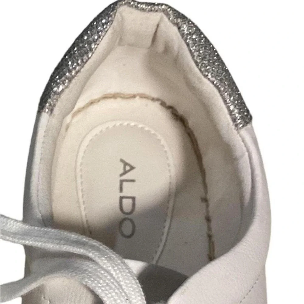 Aldo Women's white sneakers Espadrilles size 10 faux leather Size 10